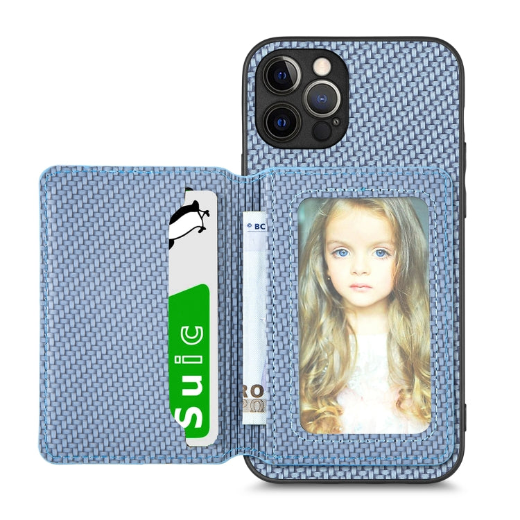 Custodia per telefono con borsa per carte magnetiche in fibra di carbonio, For iPhone 12 mini, For iPhone 12, For iPhone 12 Pro, For iPhone 12 Pro Max