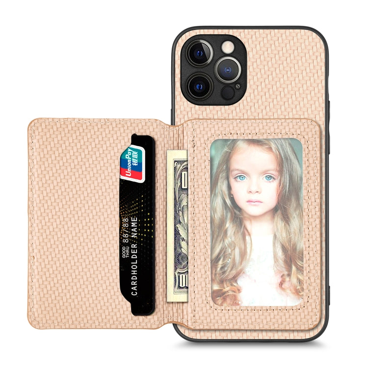 Custodia per telefono con borsa per carte magnetiche in fibra di carbonio, For iPhone 12 mini, For iPhone 12, For iPhone 12 Pro, For iPhone 12 Pro Max