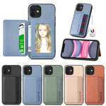 Custodia per telefono con borsa per carte magnetiche in fibra di carbonio, For iPhone 11, For iPhone 11 Pro, For iPhone 11 Pro Max, For iPhone X / XS