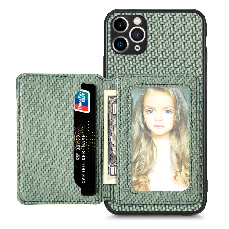 Custodia per telefono con borsa per carte magnetiche in fibra di carbonio, For iPhone 11, For iPhone 11 Pro, For iPhone 11 Pro Max, For iPhone X / XS