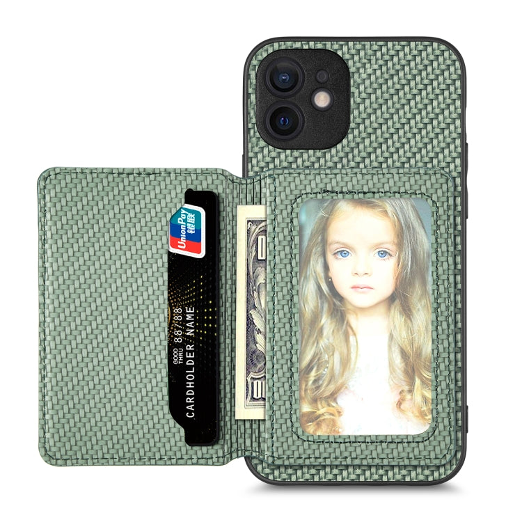 Custodia per telefono con borsa per carte magnetiche in fibra di carbonio, For iPhone 11, For iPhone 11 Pro, For iPhone 11 Pro Max, For iPhone X / XS