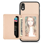 Custodia per telefono con borsa per carte magnetiche in fibra di carbonio, For iPhone XR, For iPhone XS Max, For iPhone SE 2022 / 2020 / 7 / 8, For iPhone 7 Plus / 8 Plus
