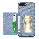 Custodia per telefono con borsa per carte magnetiche in fibra di carbonio, For iPhone XR, For iPhone XS Max, For iPhone SE 2022 / 2020 / 7 / 8, For iPhone 7 Plus / 8 Plus