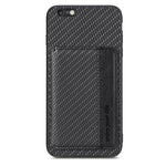 Custodia per telefono con borsa per carte magnetiche in fibra di carbonio, For iPhone 6 / 6s, For iPhone 6 Plus / 6s Plus