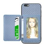 Custodia per telefono con borsa per carte magnetiche in fibra di carbonio, For iPhone 6 / 6s, For iPhone 6 Plus / 6s Plus