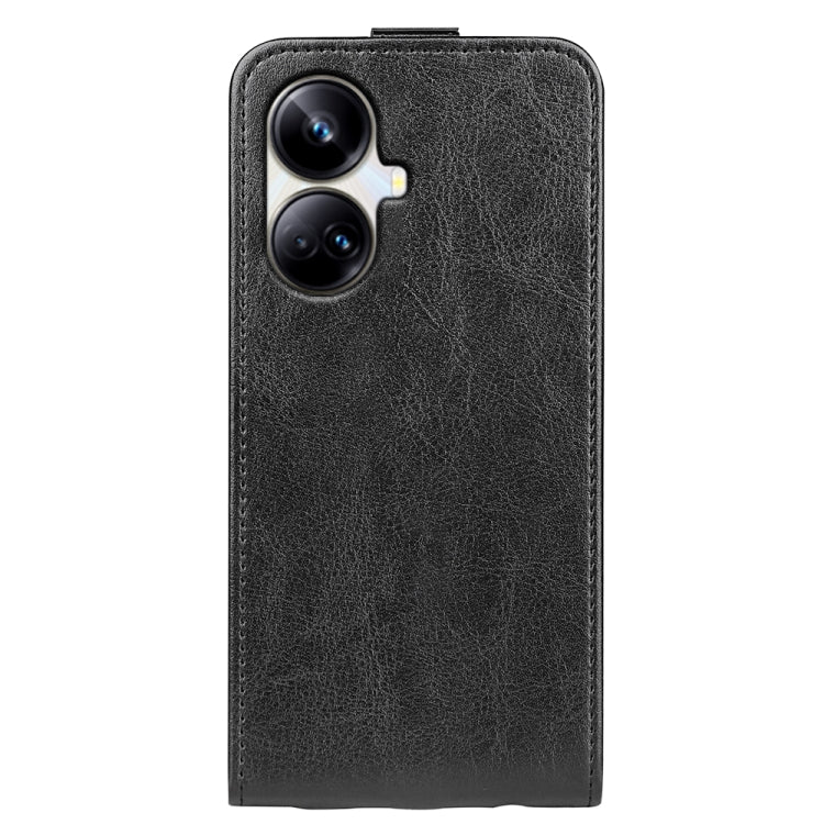 Per Realme 10 Pro + R64 Texture Custodia per telefono in pelle con vibrazione verticale singola, For Realme 10 Pro+