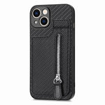 Custodia per telefono con cerniera verticale in fibra di carbonio, For iPhone 14, For iPhone 14 Plus, For iPhone 14 Pro, For iPhone 14 Pro Max