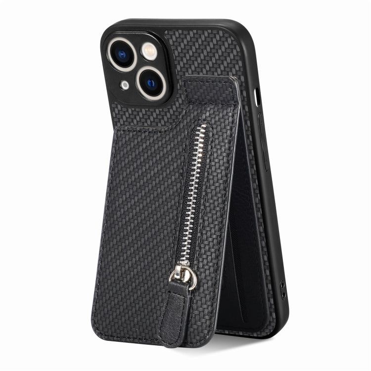 Custodia per telefono con cerniera verticale in fibra di carbonio, For iPhone 14, For iPhone 14 Plus, For iPhone 14 Pro, For iPhone 14 Pro Max