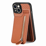 Custodia per telefono con cerniera verticale in fibra di carbonio, For iPhone 14, For iPhone 14 Plus, For iPhone 14 Pro, For iPhone 14 Pro Max