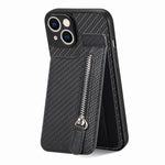 Custodia per telefono con cerniera verticale in fibra di carbonio, For iPhone 14, For iPhone 14 Plus, For iPhone 14 Pro, For iPhone 14 Pro Max