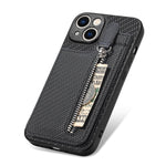 Custodia per telefono con cerniera verticale in fibra di carbonio, For iPhone 13, For iPhone 13 mini, For iPhone 13 Pro, For iPhone 13 Pro Max