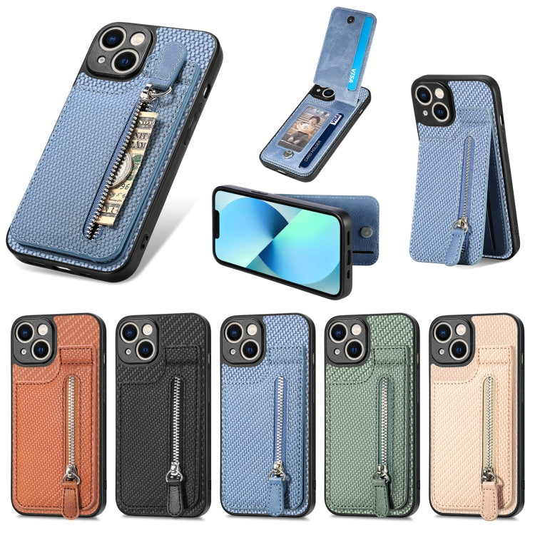 Custodia per telefono con cerniera verticale in fibra di carbonio, For iPhone 13, For iPhone 13 mini, For iPhone 13 Pro, For iPhone 13 Pro Max