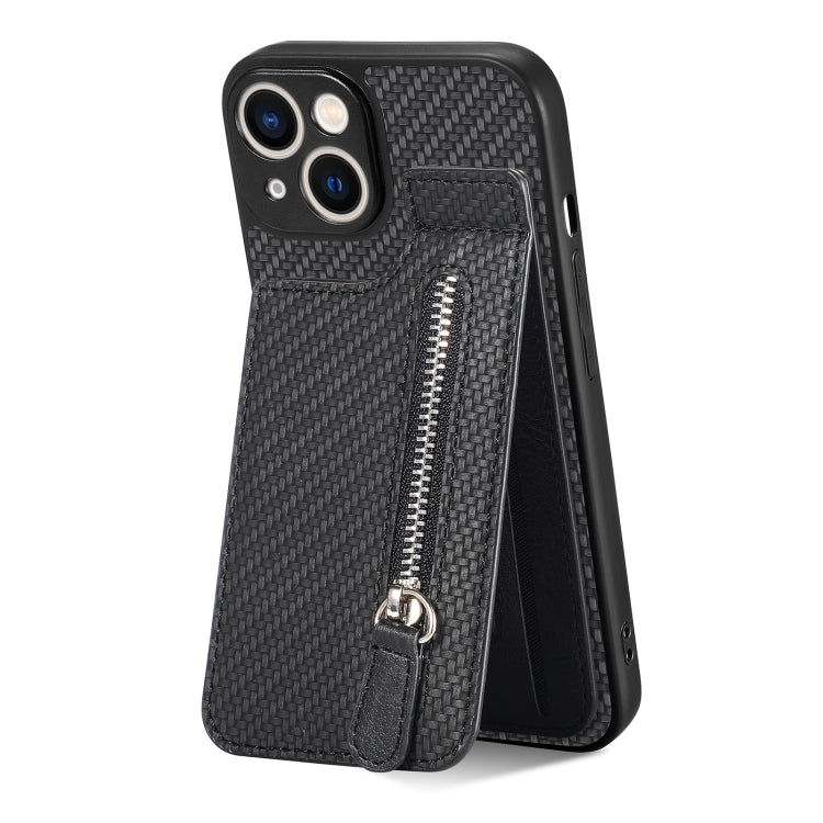 Custodia per telefono con cerniera verticale in fibra di carbonio, For iPhone 13, For iPhone 13 mini, For iPhone 13 Pro, For iPhone 13 Pro Max