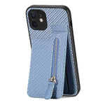 Custodia per telefono con cerniera verticale in fibra di carbonio, For iPhone 12 mini, For iPhone 12, For iPhone 12 Pro, For iPhone 12 Pro Max