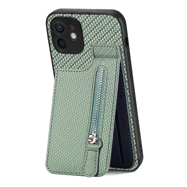 Custodia per telefono con cerniera verticale in fibra di carbonio, For iPhone 12 mini, For iPhone 12, For iPhone 12 Pro, For iPhone 12 Pro Max