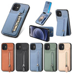 Custodia per telefono con cerniera verticale in fibra di carbonio, For iPhone 12 mini, For iPhone 12, For iPhone 12 Pro, For iPhone 12 Pro Max