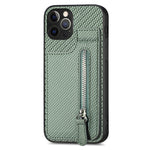 Custodia per telefono con cerniera verticale in fibra di carbonio, For iPhone 12 mini, For iPhone 12, For iPhone 12 Pro, For iPhone 12 Pro Max