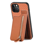 Custodia per telefono con cerniera verticale in fibra di carbonio, For iPhone 12 mini, For iPhone 12, For iPhone 12 Pro, For iPhone 12 Pro Max