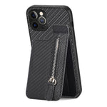 Custodia per telefono con cerniera verticale in fibra di carbonio, For iPhone 12 mini, For iPhone 12, For iPhone 12 Pro, For iPhone 12 Pro Max