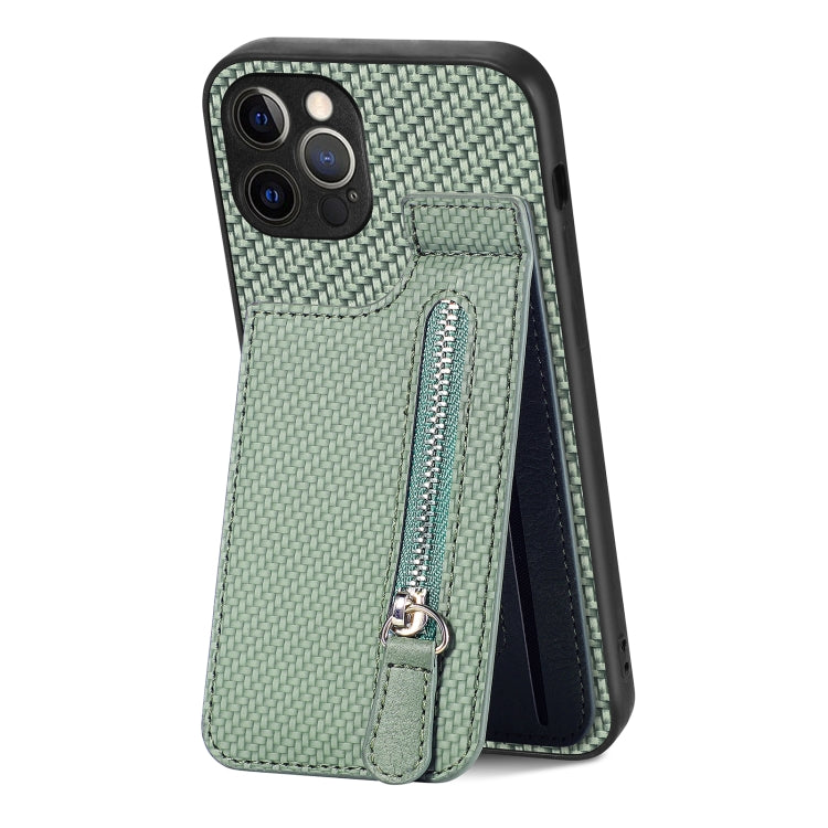Custodia per telefono con cerniera verticale in fibra di carbonio, For iPhone 12 mini, For iPhone 12, For iPhone 12 Pro, For iPhone 12 Pro Max