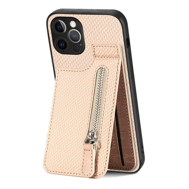 Custodia per telefono con cerniera verticale in fibra di carbonio, For iPhone 12 mini, For iPhone 12, For iPhone 12 Pro, For iPhone 12 Pro Max