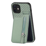 Custodia per telefono con cerniera verticale in fibra di carbonio, For iPhone 11, For iPhone 11 Pro, For iPhone 11 Pro Max, For iPhone X / XS