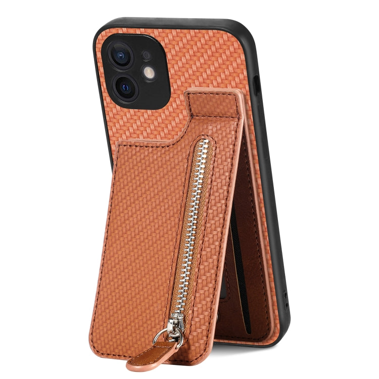 Custodia per telefono con cerniera verticale in fibra di carbonio, For iPhone 11, For iPhone 11 Pro, For iPhone 11 Pro Max, For iPhone X / XS
