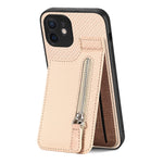 Custodia per telefono con cerniera verticale in fibra di carbonio, For iPhone 11, For iPhone 11 Pro, For iPhone 11 Pro Max, For iPhone X / XS