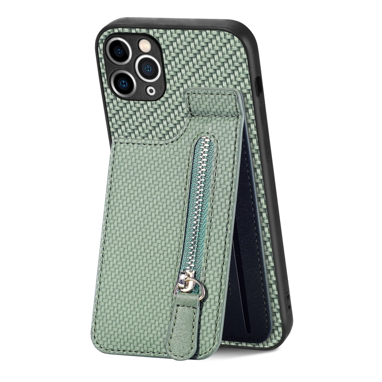 Custodia per telefono con cerniera verticale in fibra di carbonio, For iPhone 11, For iPhone 11 Pro, For iPhone 11 Pro Max, For iPhone X / XS