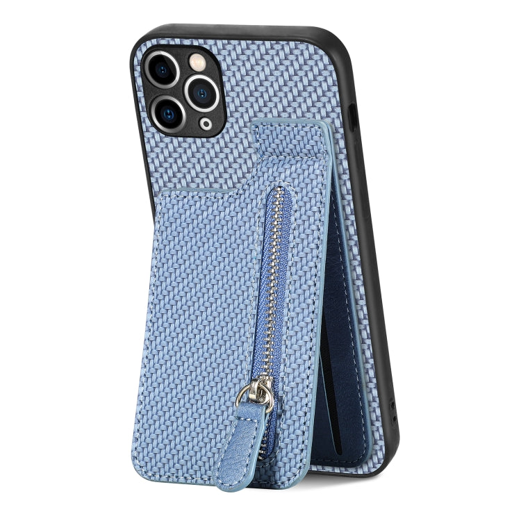 Custodia per telefono con cerniera verticale in fibra di carbonio, For iPhone 11, For iPhone 11 Pro, For iPhone 11 Pro Max, For iPhone X / XS