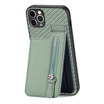 Custodia per telefono con cerniera verticale in fibra di carbonio, For iPhone 11, For iPhone 11 Pro, For iPhone 11 Pro Max, For iPhone X / XS