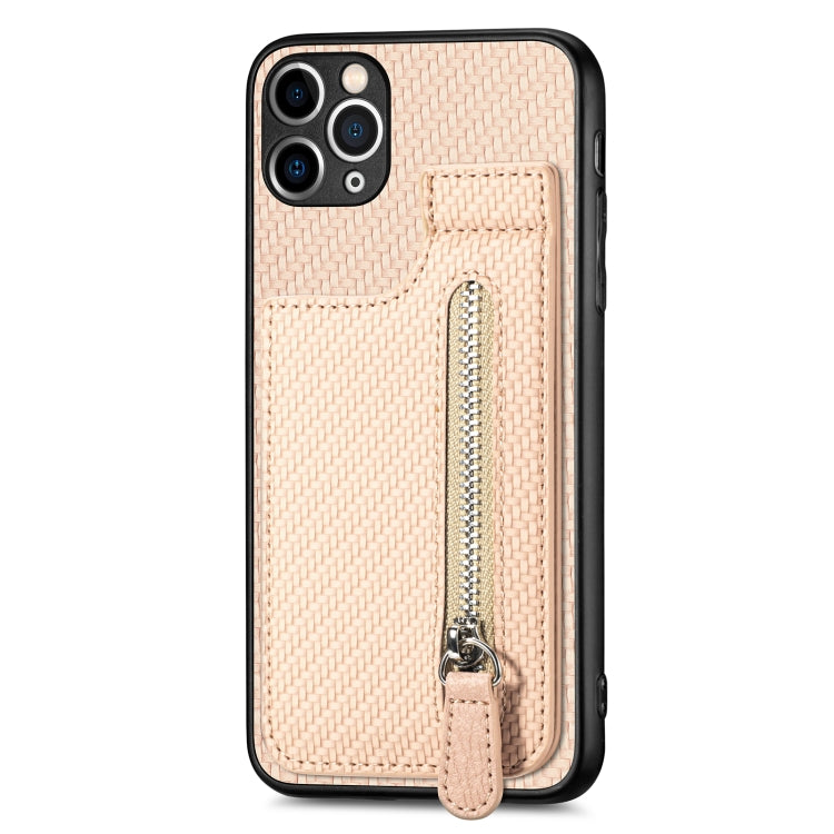 Custodia per telefono con cerniera verticale in fibra di carbonio, For iPhone 11, For iPhone 11 Pro, For iPhone 11 Pro Max, For iPhone X / XS