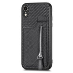 Custodia per telefono con cerniera verticale in fibra di carbonio, For iPhone XR, For iPhone XS Max, For iPhone SE 2022 / 2020 / 7 / 8, For iPhone 7 Plus / 8 Plus