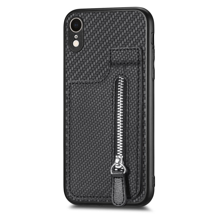 Custodia per telefono con cerniera verticale in fibra di carbonio, For iPhone XR, For iPhone XS Max, For iPhone SE 2022 / 2020 / 7 / 8, For iPhone 7 Plus / 8 Plus