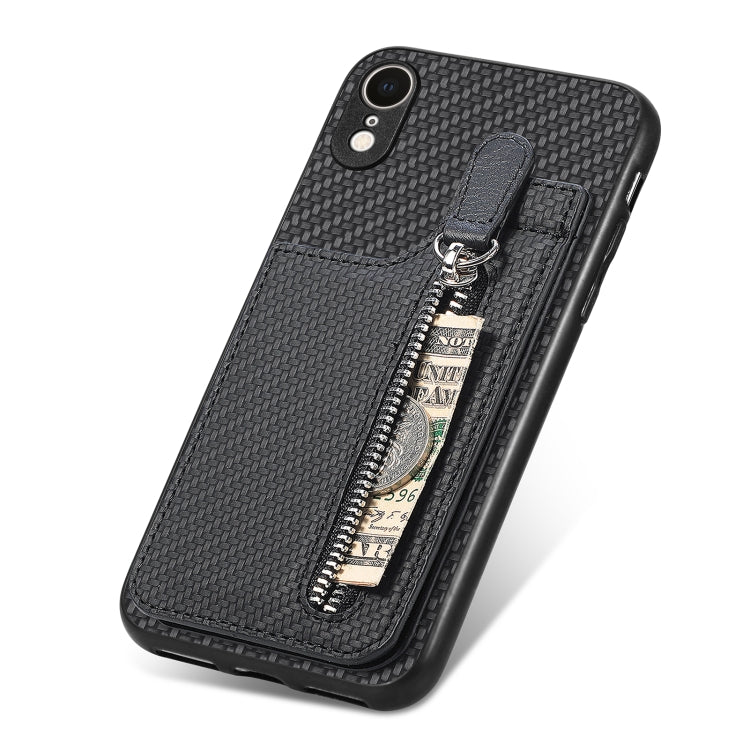 Custodia per telefono con cerniera verticale in fibra di carbonio, For iPhone XR, For iPhone XS Max, For iPhone SE 2022 / 2020 / 7 / 8, For iPhone 7 Plus / 8 Plus