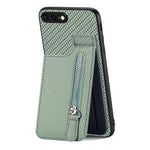 Custodia per telefono con cerniera verticale in fibra di carbonio, For iPhone XR, For iPhone XS Max, For iPhone SE 2022 / 2020 / 7 / 8, For iPhone 7 Plus / 8 Plus