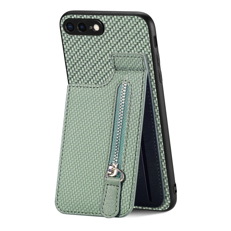 Custodia per telefono con cerniera verticale in fibra di carbonio, For iPhone XR, For iPhone XS Max, For iPhone SE 2022 / 2020 / 7 / 8, For iPhone 7 Plus / 8 Plus