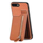Custodia per telefono con cerniera verticale in fibra di carbonio, For iPhone XR, For iPhone XS Max, For iPhone SE 2022 / 2020 / 7 / 8, For iPhone 7 Plus / 8 Plus