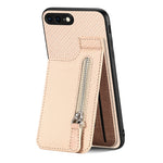 Custodia per telefono con cerniera verticale in fibra di carbonio, For iPhone XR, For iPhone XS Max, For iPhone SE 2022 / 2020 / 7 / 8, For iPhone 7 Plus / 8 Plus