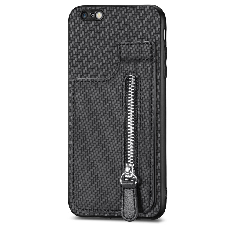 Custodia per telefono con cerniera verticale in fibra di carbonio, For iPhone 6 / 6s, For iPhone 6 Plus / 6s Plus