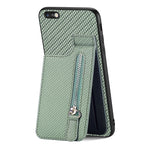 Custodia per telefono con cerniera verticale in fibra di carbonio, For iPhone 6 / 6s, For iPhone 6 Plus / 6s Plus