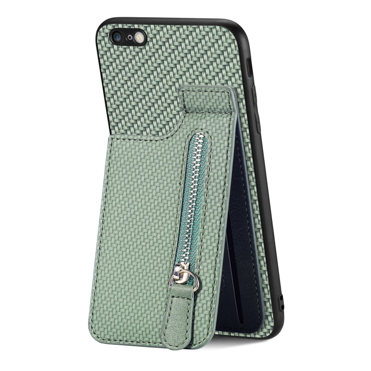 Custodia per telefono con cerniera verticale in fibra di carbonio, For iPhone 6 / 6s, For iPhone 6 Plus / 6s Plus