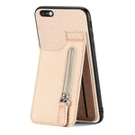 Custodia per telefono con cerniera verticale in fibra di carbonio, For iPhone 6 / 6s, For iPhone 6 Plus / 6s Plus