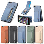 Custodia per telefono con cerniera verticale in fibra di carbonio, For iPhone 6 / 6s, For iPhone 6 Plus / 6s Plus