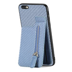 Custodia per telefono con cerniera verticale in fibra di carbonio, For iPhone 6 / 6s, For iPhone 6 Plus / 6s Plus