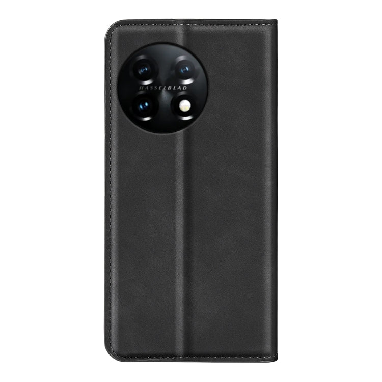 Per OnePlus 11 Custodia per telefono in pelle con ventosa magnetica retro-pelle, For OnePlus 11