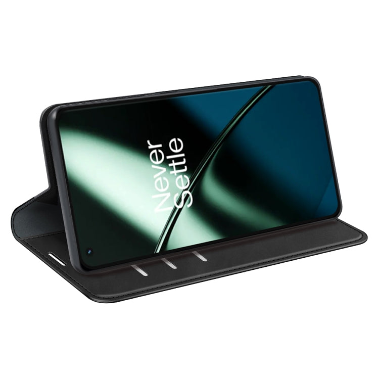 Per OnePlus 11 Custodia per telefono in pelle con ventosa magnetica retro-pelle, For OnePlus 11