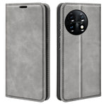 Per OnePlus 11 Custodia per telefono in pelle con ventosa magnetica retro-pelle, For OnePlus 11