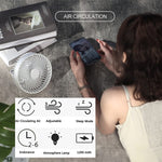 Ventilatore da campeggio portatile ricaricabile con LED