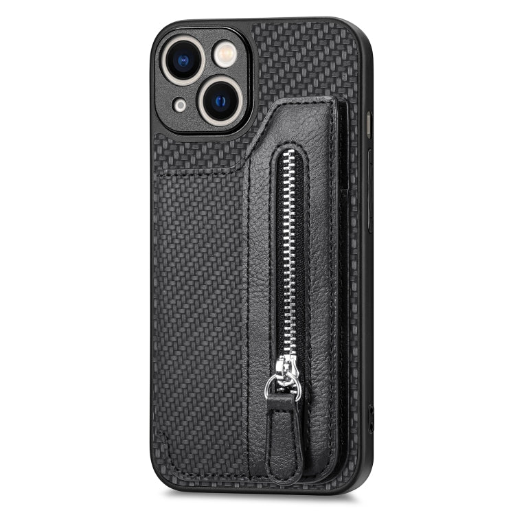 Custodia per cellulare a portafoglio con cerniera orizzontale in fibra di carbonio, For iPhone 14, For iPhone 14 Pro, For iPhone 14 Plus, For iPhone 14 Pro Max
